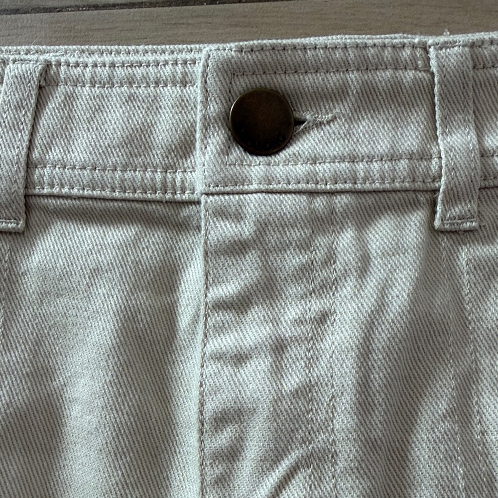 Billabong Womens Cream Cargo Mini Skirt Off White Denim Utility Size Medium - Picture 4 of 7